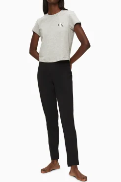Calvin Klein Pantalon De Algodon Con Cinturilla Elastica De Negro Online
