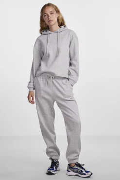 Pieces Pantalon Jogger Felpa Gris Claro