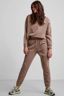Pieces Pantalon Jogger Felpa Marron