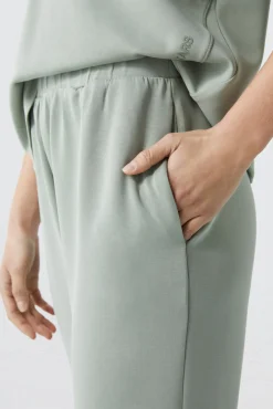 Dash and Stars Pantalon Jogger Felpa Soft Verde Beige New