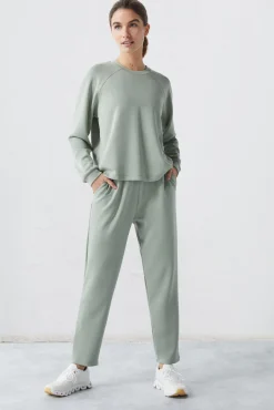 Dash and Stars Pantalon Jogger Felpa Soft Verde Beige New