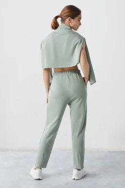 Dash and Stars Pantalon Jogger Felpa Soft Verde Beige New