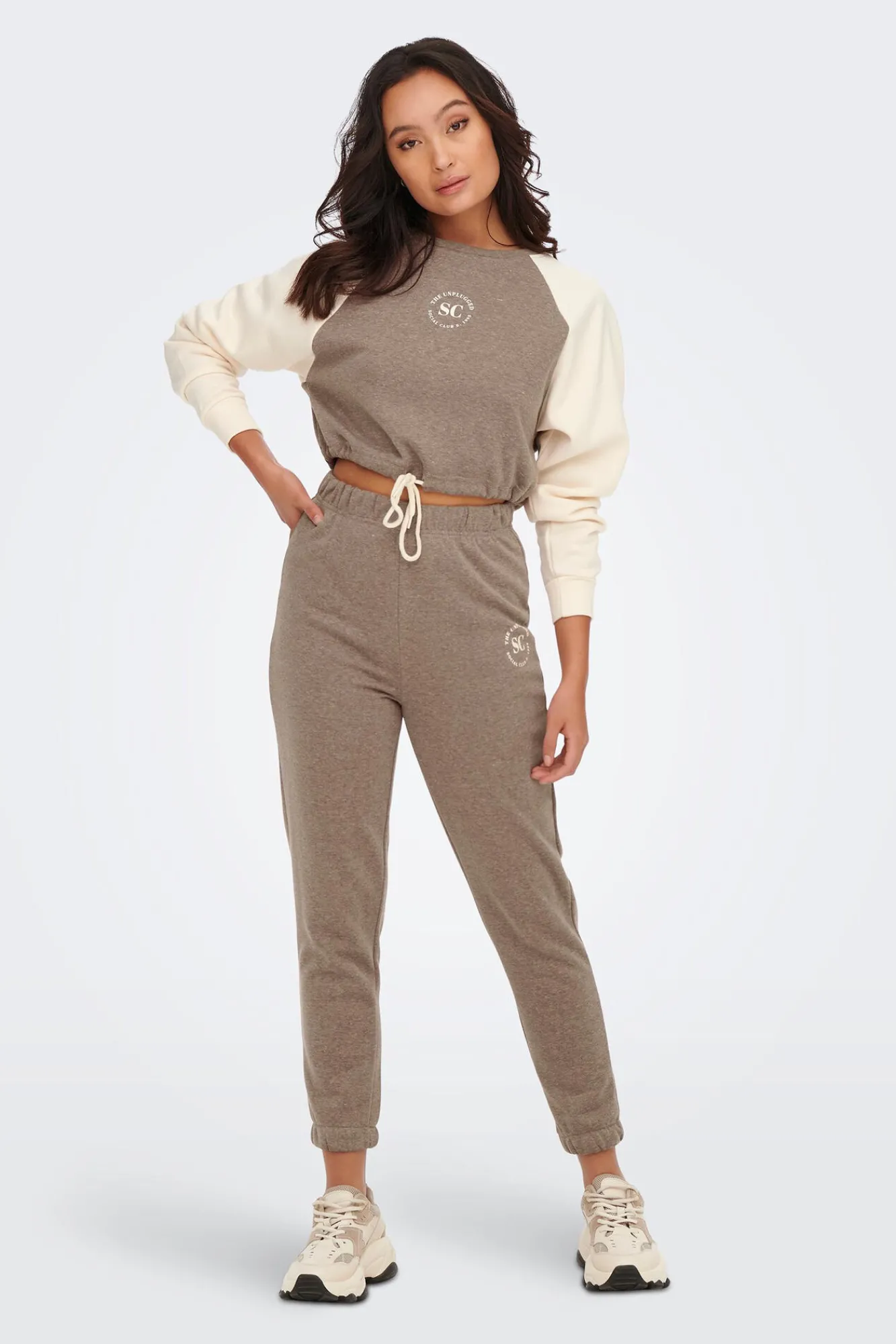 Only Pantalon Jogger Minilogo Tostado Discount