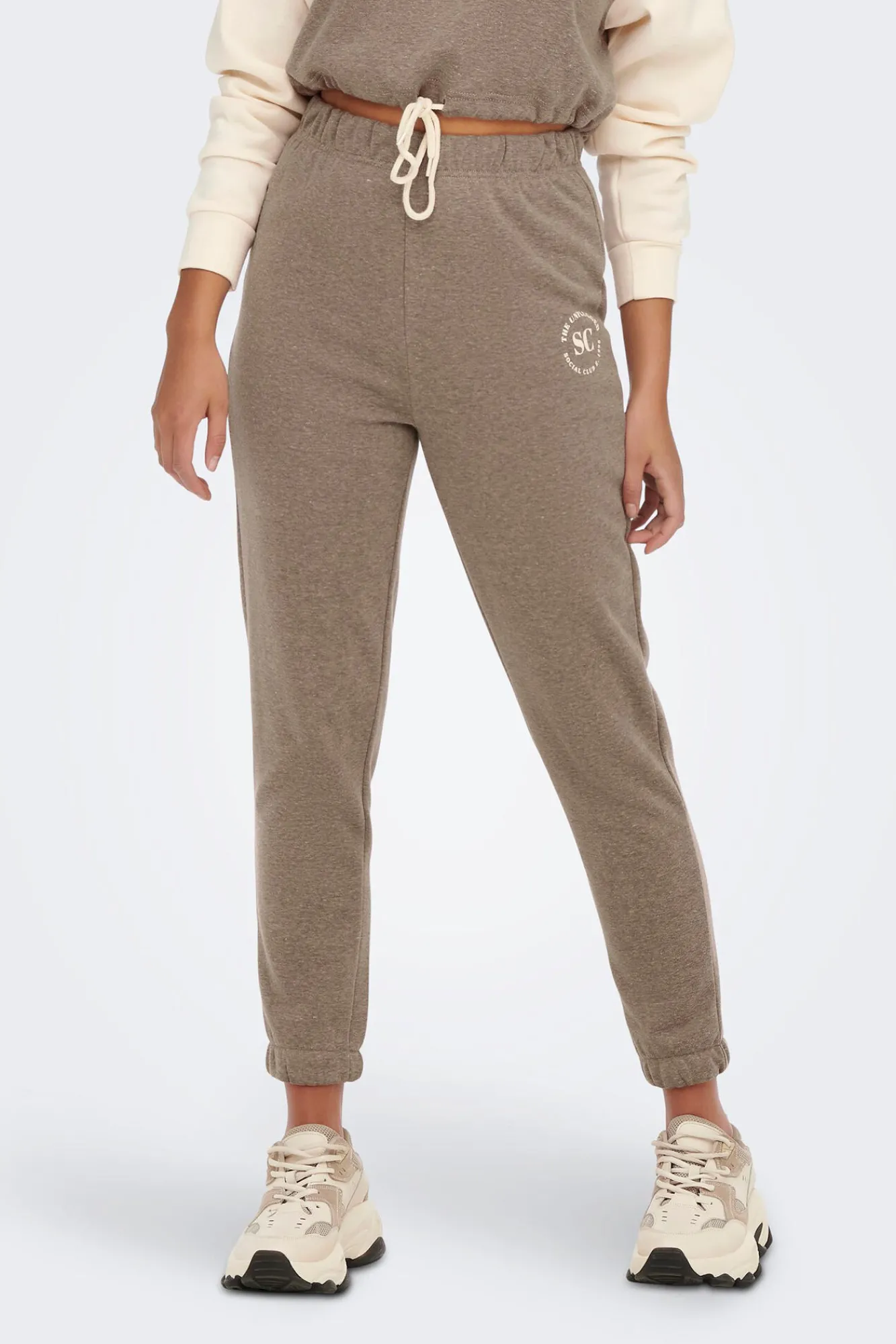 Only Pantalon Jogger Minilogo Tostado Discount