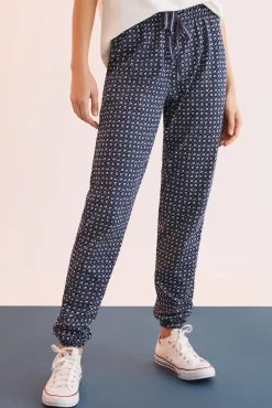 Women'secret Pantalon Largo 100% Algodon Sello Estampado Hot