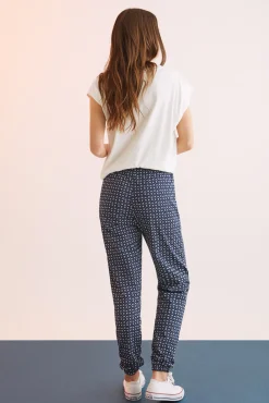 Women'secret Pantalon Largo 100% Algodon Sello Estampado Hot