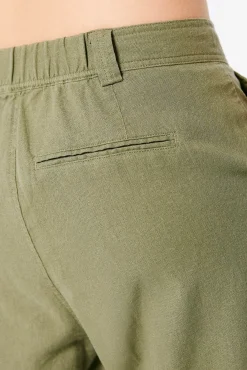 * Pantalon Lino Relajado Kaki Claro Clearance