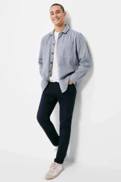 * Pantalon Slim 5 Bolsillos Color Azul Oscuro Hot