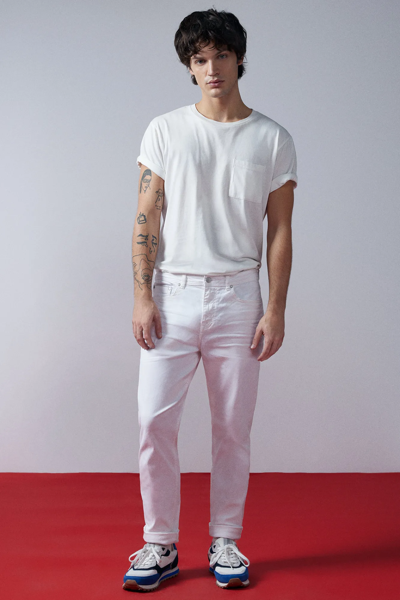 * Pantalon Slim 5 Bolsillos Color Marfil Hot