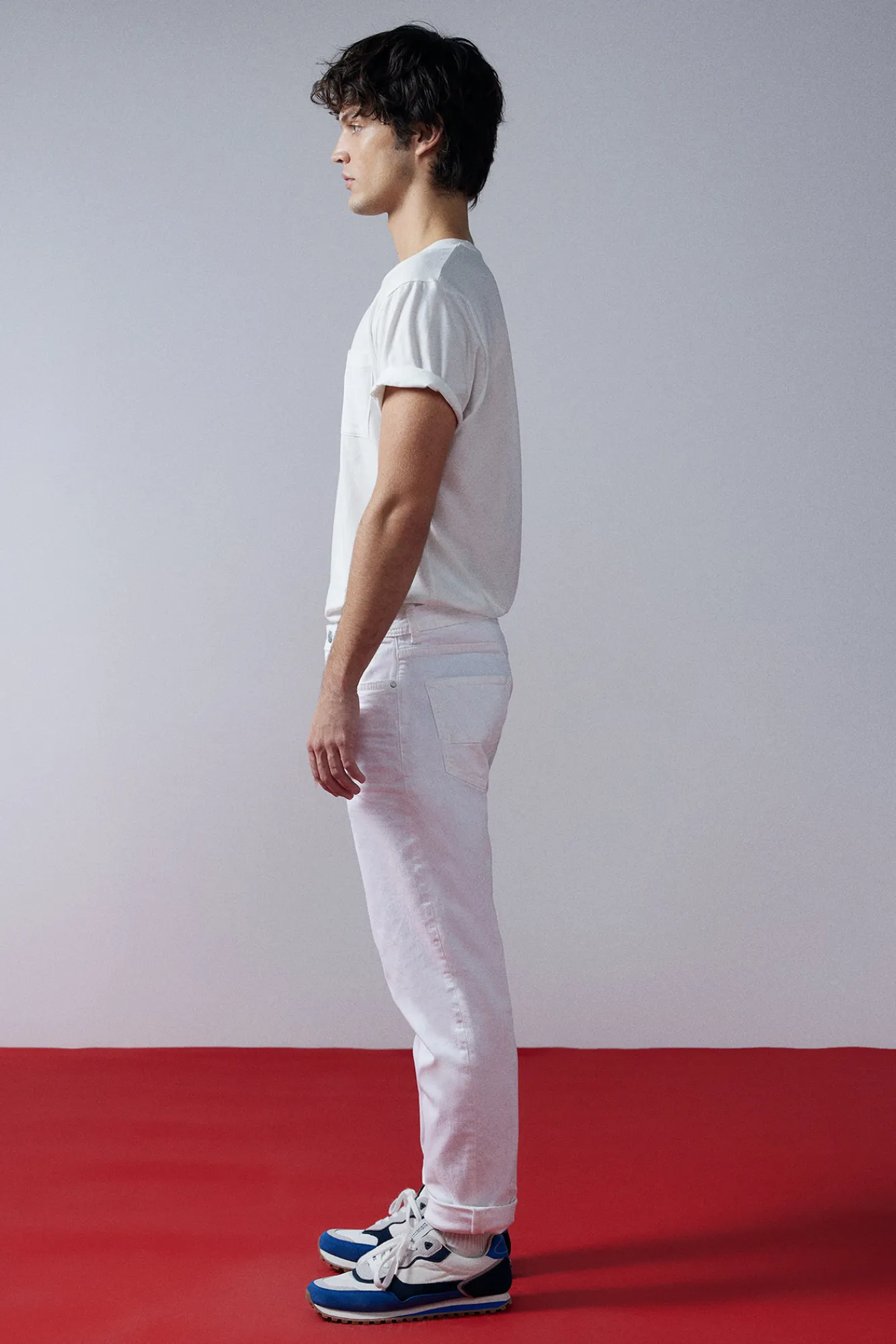 * Pantalon Slim 5 Bolsillos Color Marfil Hot