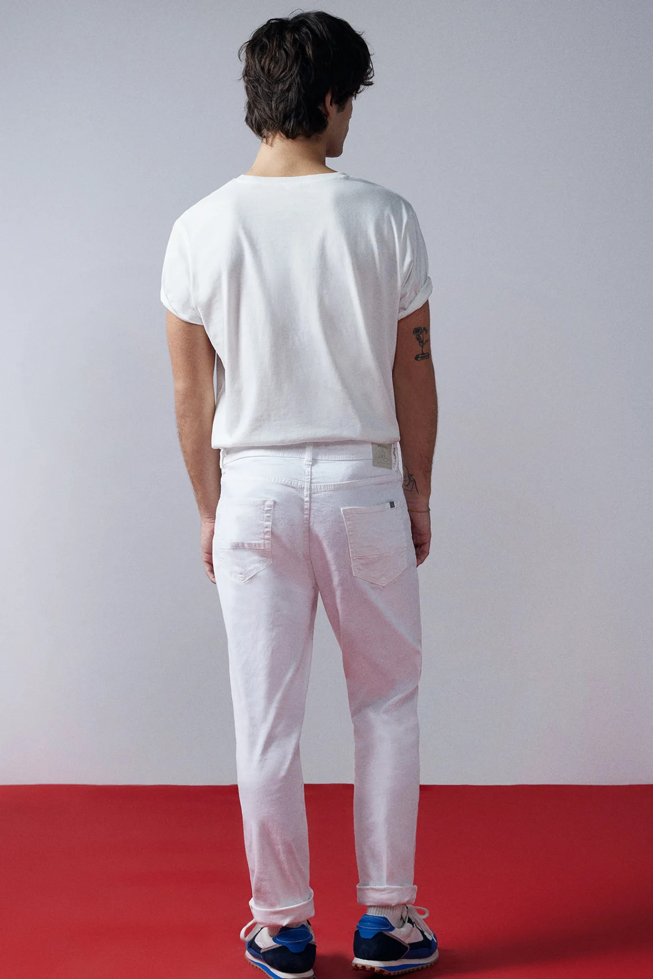 * Pantalon Slim 5 Bolsillos Color Marfil Hot