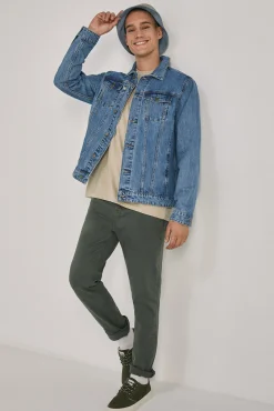 * Pantalon Slim 5 Bolsillos Color Kaki Oscuro Clearance
