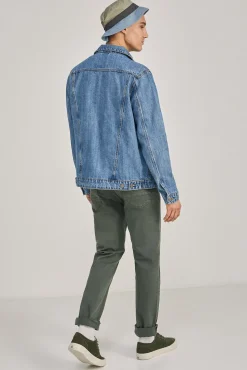 * Pantalon Slim 5 Bolsillos Color Kaki Oscuro Clearance