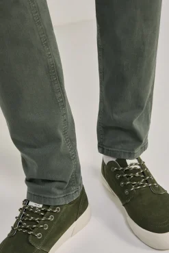 * Pantalon Slim 5 Bolsillos Color Kaki Oscuro Clearance