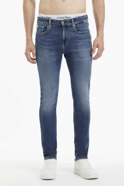 Calvin Klein Pantalon Vaquero Azul Oscuro Discount