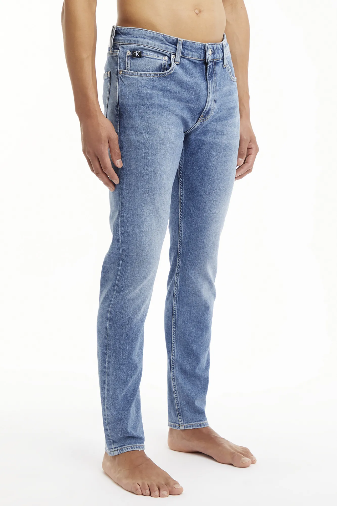 Calvin Klein Pantalon Vaquero Hombre Azul Medio Outlet