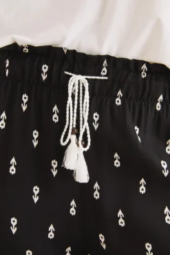 Women'secret Pantalon Viscosa Estampado Blanco Y Negro Amarillo Discount