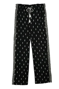 Women'secret Pantalon Viscosa Estampado Blanco Y Negro Amarillo Discount