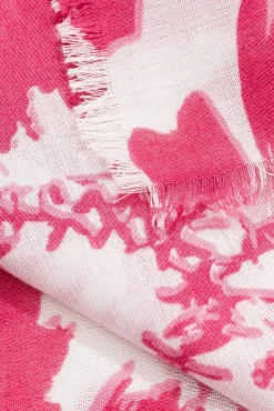 Vilanova Panuelo Estampado Rectangular Fucsia Clearance
