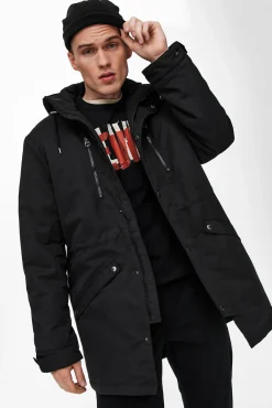 Only & Sons Parka Negro Sale