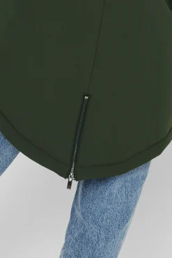Only Parka 3/4 Bolsillos Con Capucha Verde