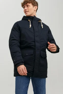 Jack & Jones Parka Con Capucha Navy Discount