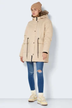 Noisy May Parka Con Capucha Marron Medio Outlet