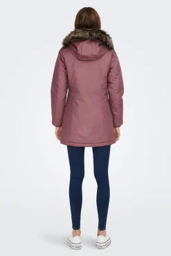 Only Parka Con Capucha Con Pelo Y Bolsillos Rosa Sale