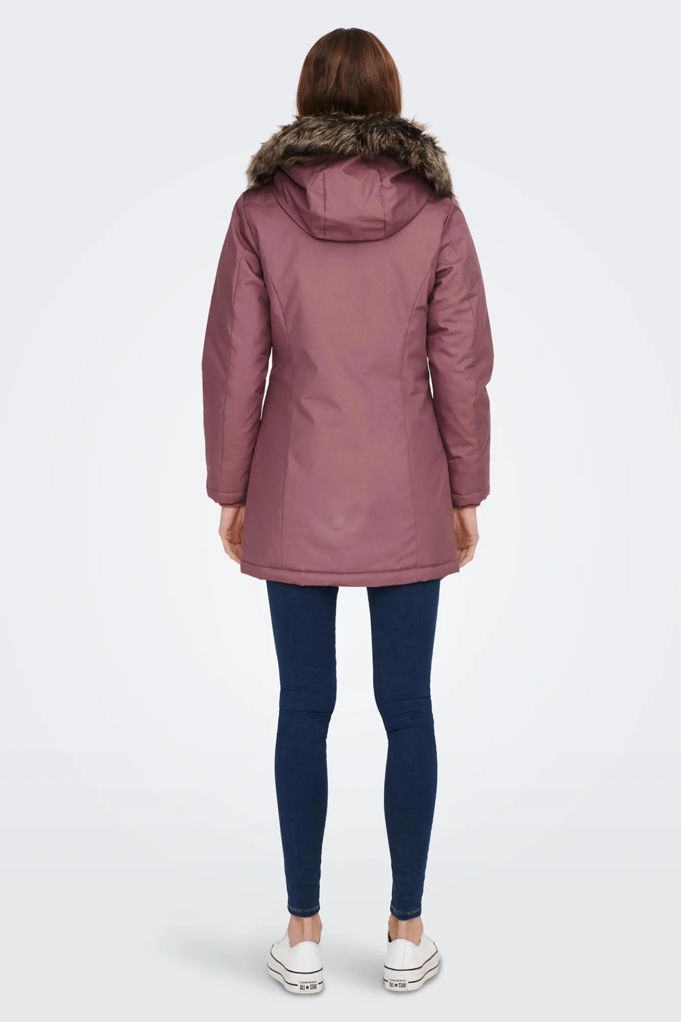 Only Parka Con Capucha Con Pelo Y Bolsillos Rosa Sale