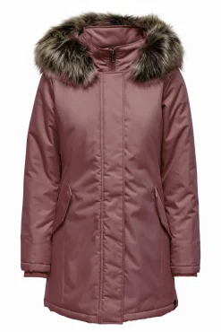 Only Parka Con Capucha Con Pelo Y Bolsillos Rosa Sale