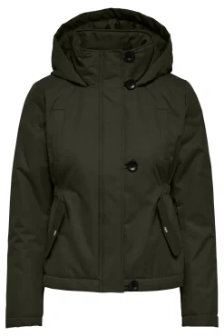Only Parka Corta Con Capucha Verde Best