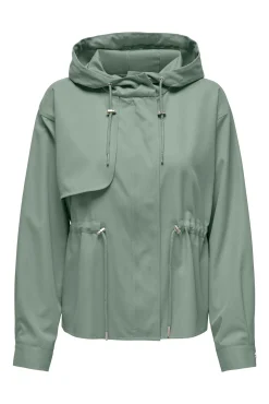 Only Parka Corta Con Capucha Verde Online