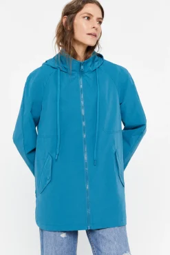 Cortefiel Parka Corta Waterrepelent Turquesa Online