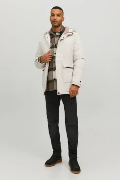 Jack & Jones Parka Impermeable Gris Medio Hot