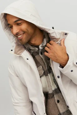 Jack & Jones Parka Impermeable Gris Medio Hot
