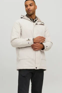 Jack & Jones Parka Impermeable Gris Medio Hot