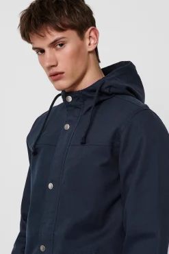 Only & Sons Parka Ligera Capucha Azul Medio Online
