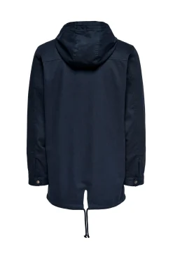 Only & Sons Parka Ligera Capucha Azul Medio Online