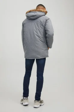 Jack & Jones Parka Pelo Capucha Gris Medio Online