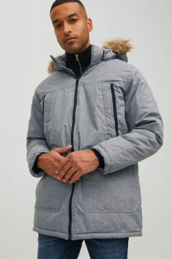 Jack & Jones Parka Pelo Capucha Gris Medio Online