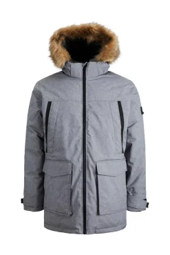 Jack & Jones Parka Pelo Capucha Gris Medio Online