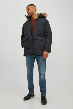 Jack & Jones Parka Pelo Capucha Negro Best