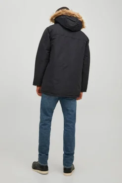 Jack & Jones Parka Pelo Capucha Negro Best