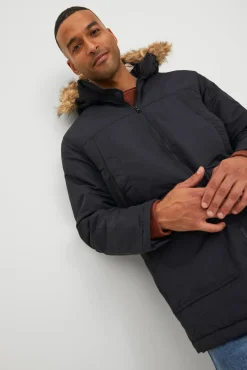 Jack & Jones Parka Pelo Capucha Negro Best