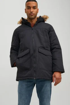 Jack & Jones Parka Pelo Capucha Negro Best