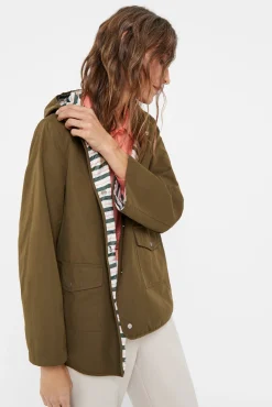 Cortefiel Parka Reversible Waterrepelent Kaki Online