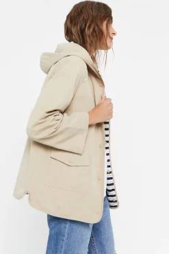 Cortefiel Parka Reversible Waterrepelent Marfil New