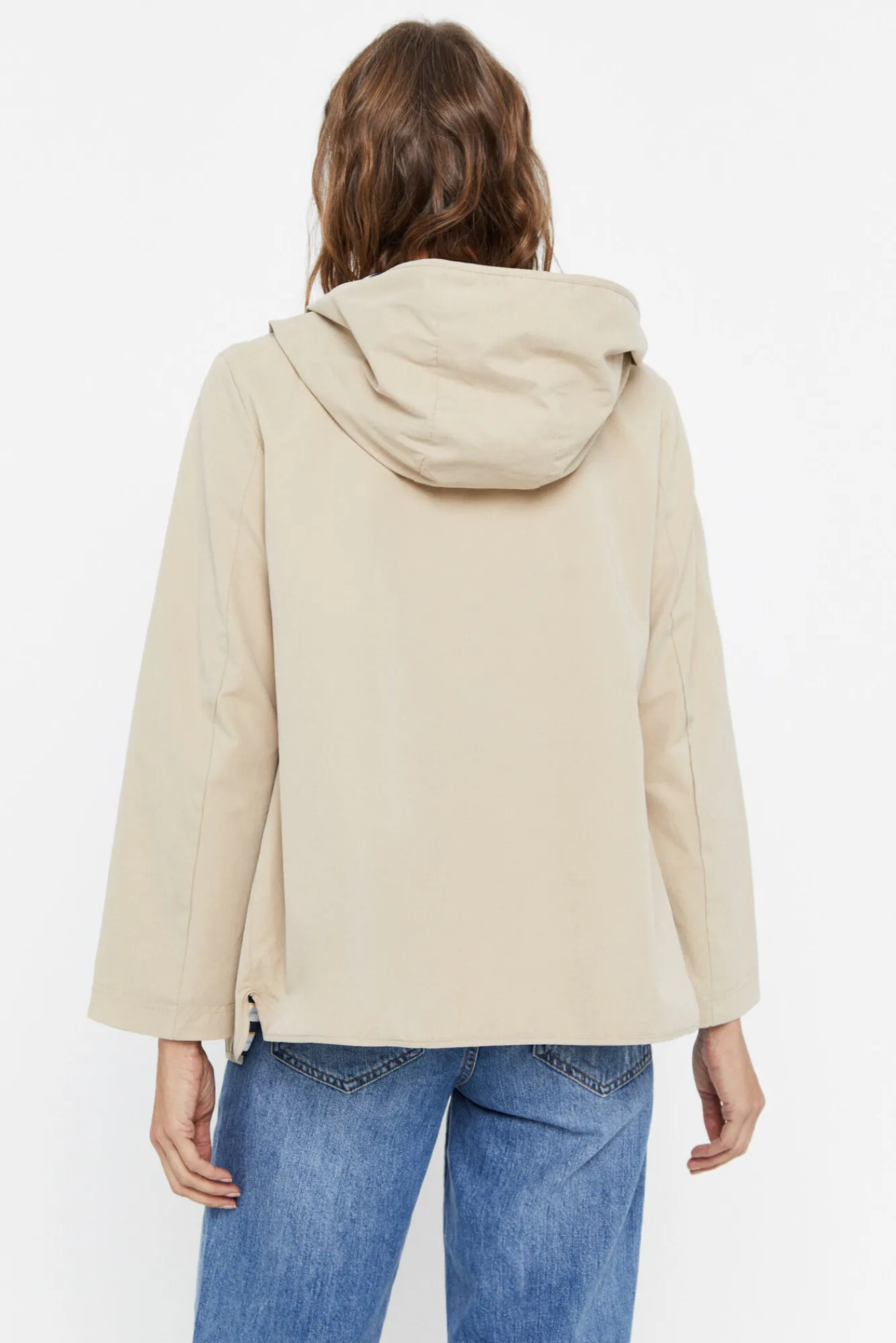 Cortefiel Parka Reversible Waterrepelent Marfil New