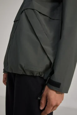 * Parka Tecnica Capucha Kaki Oscuro Sale