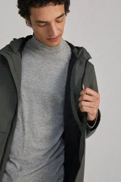 * Parka Tecnica Capucha Kaki Oscuro Sale